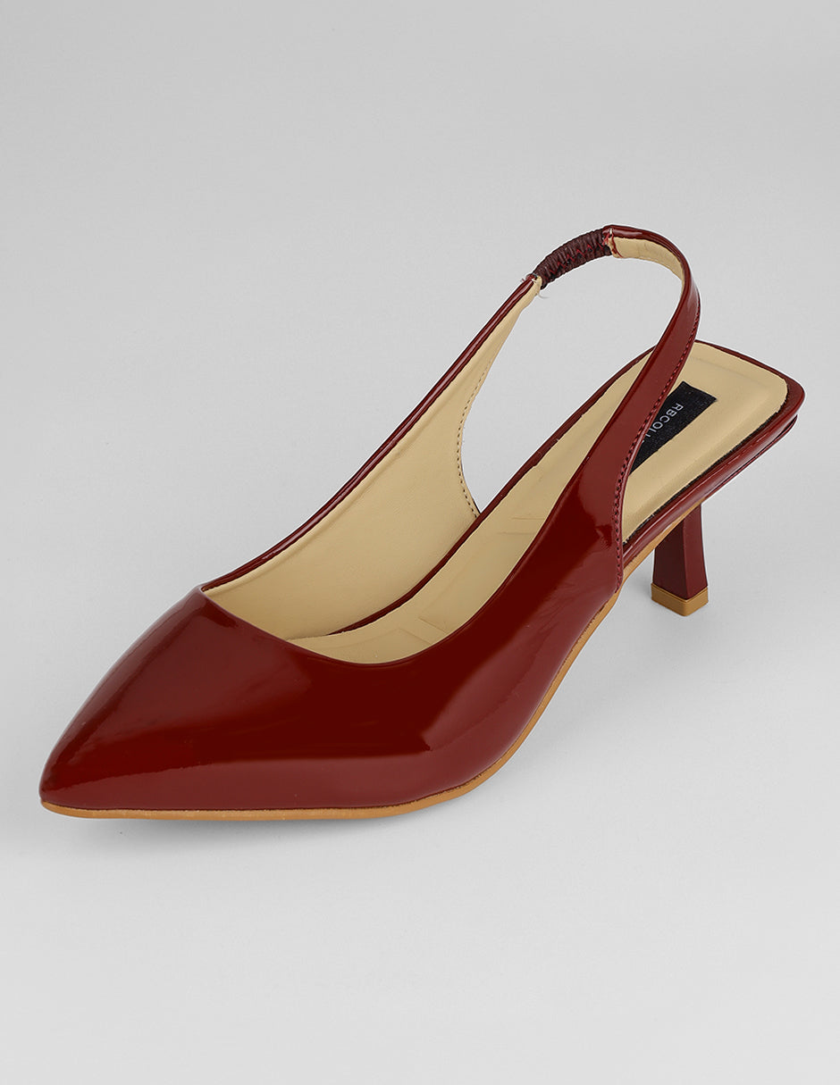 Zapatillas Slingback en Charol – Rojo