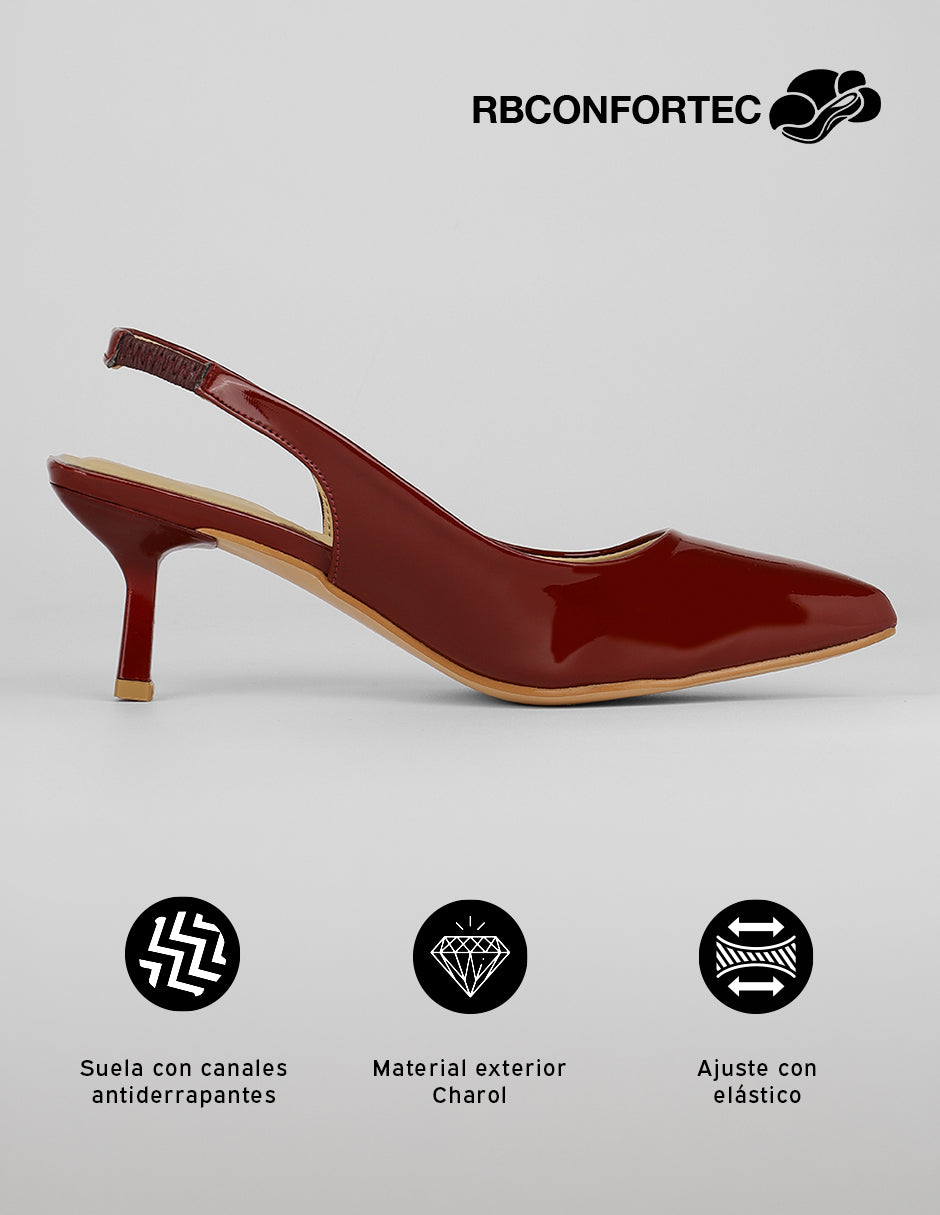 Zapatillas Slingback en Charol – Rojo