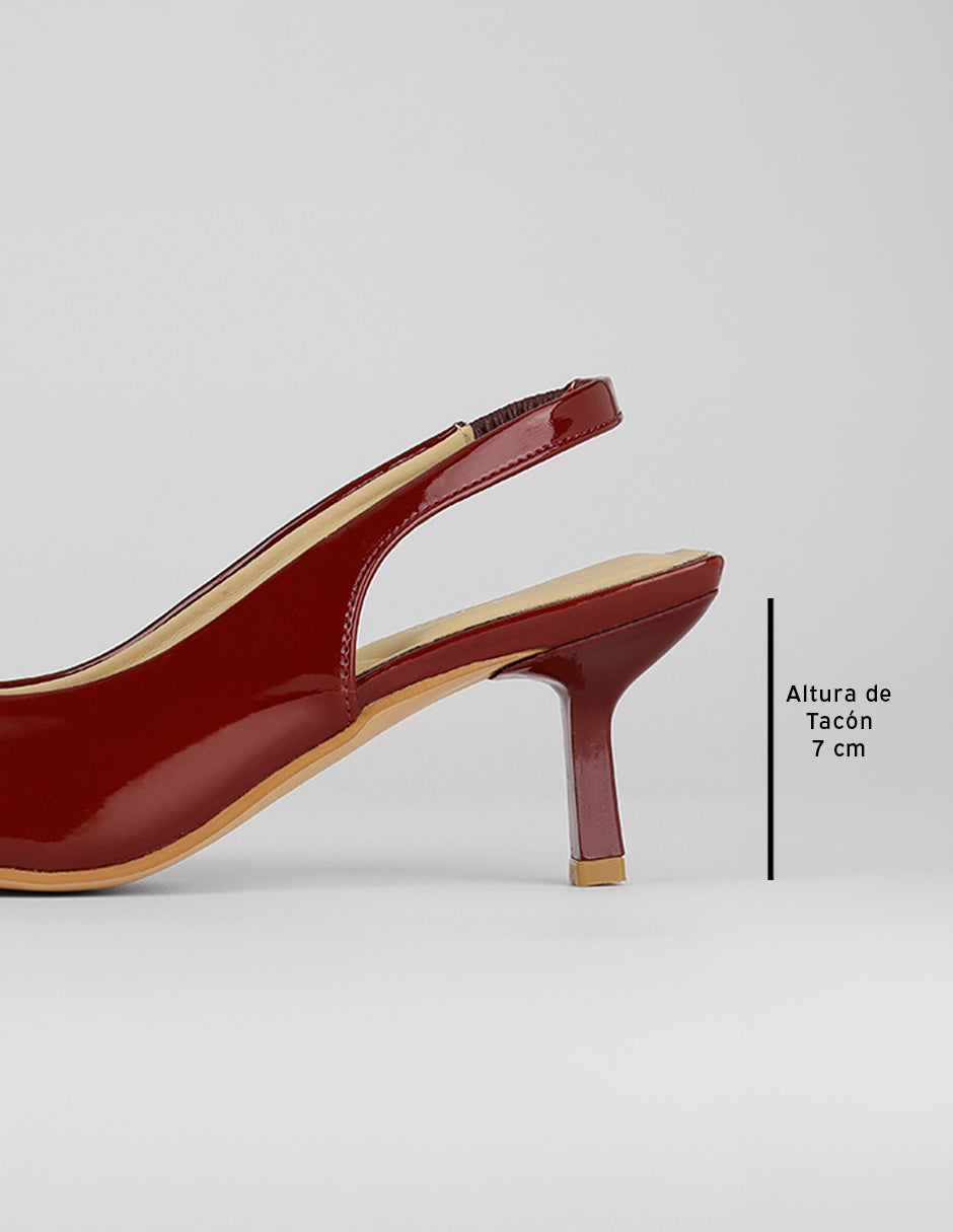 Zapatillas Slingback en Charol – Rojo