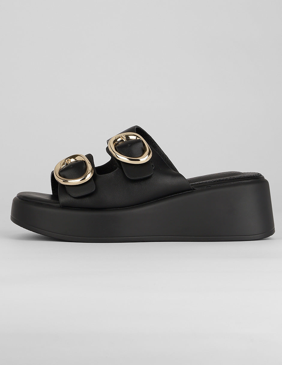 Sandalias con plataforma Exterior Piel vegana Color Negro Para Mujer De RBCOLLECTION