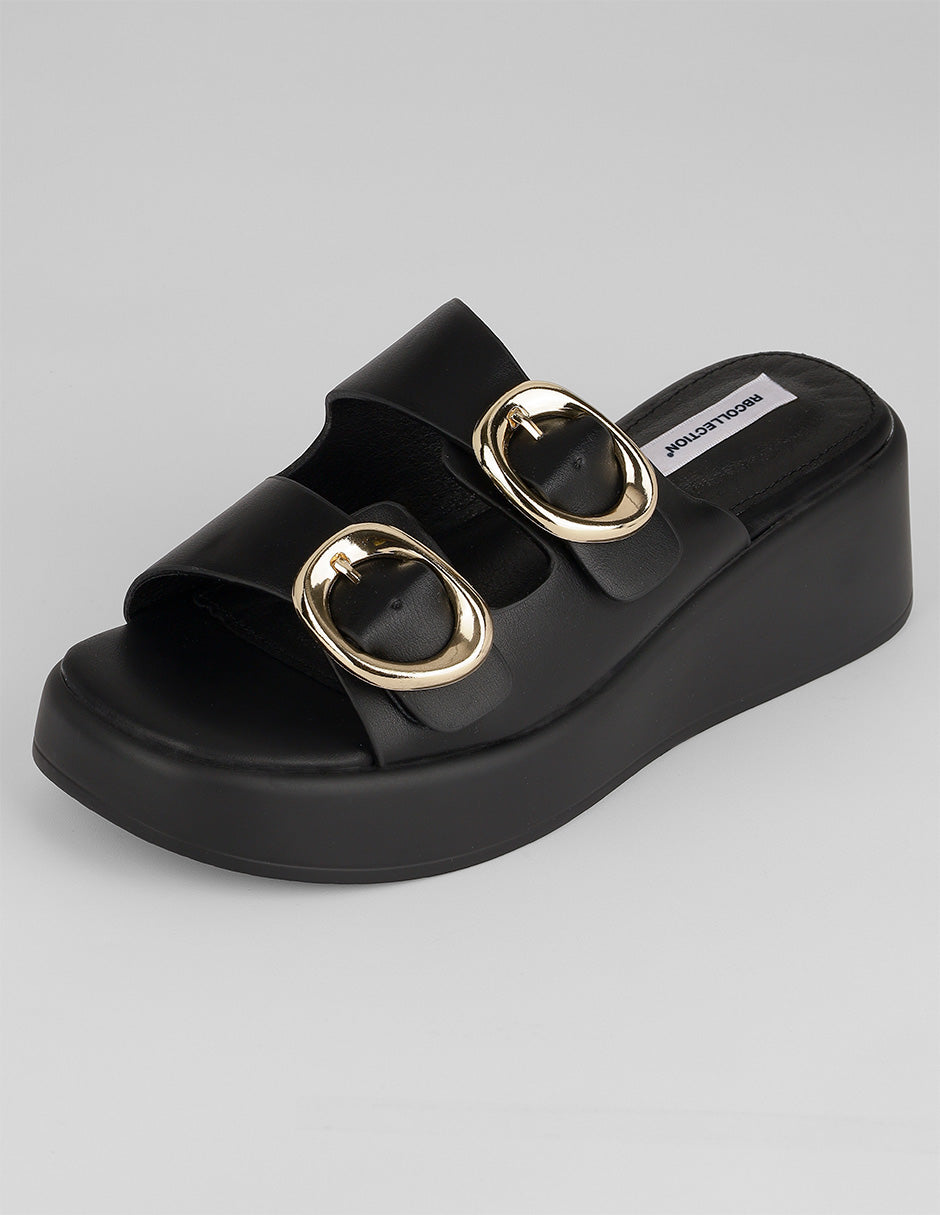 Sandalias con plataforma Yuri en Piel vegana – Negro