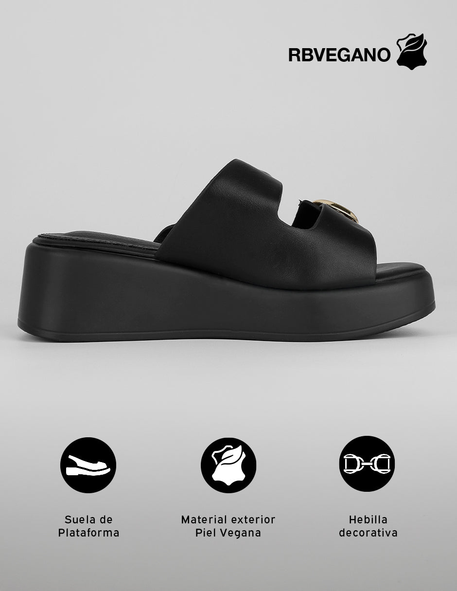 Sandalias con plataforma Yuri en Piel vegana – Negro
