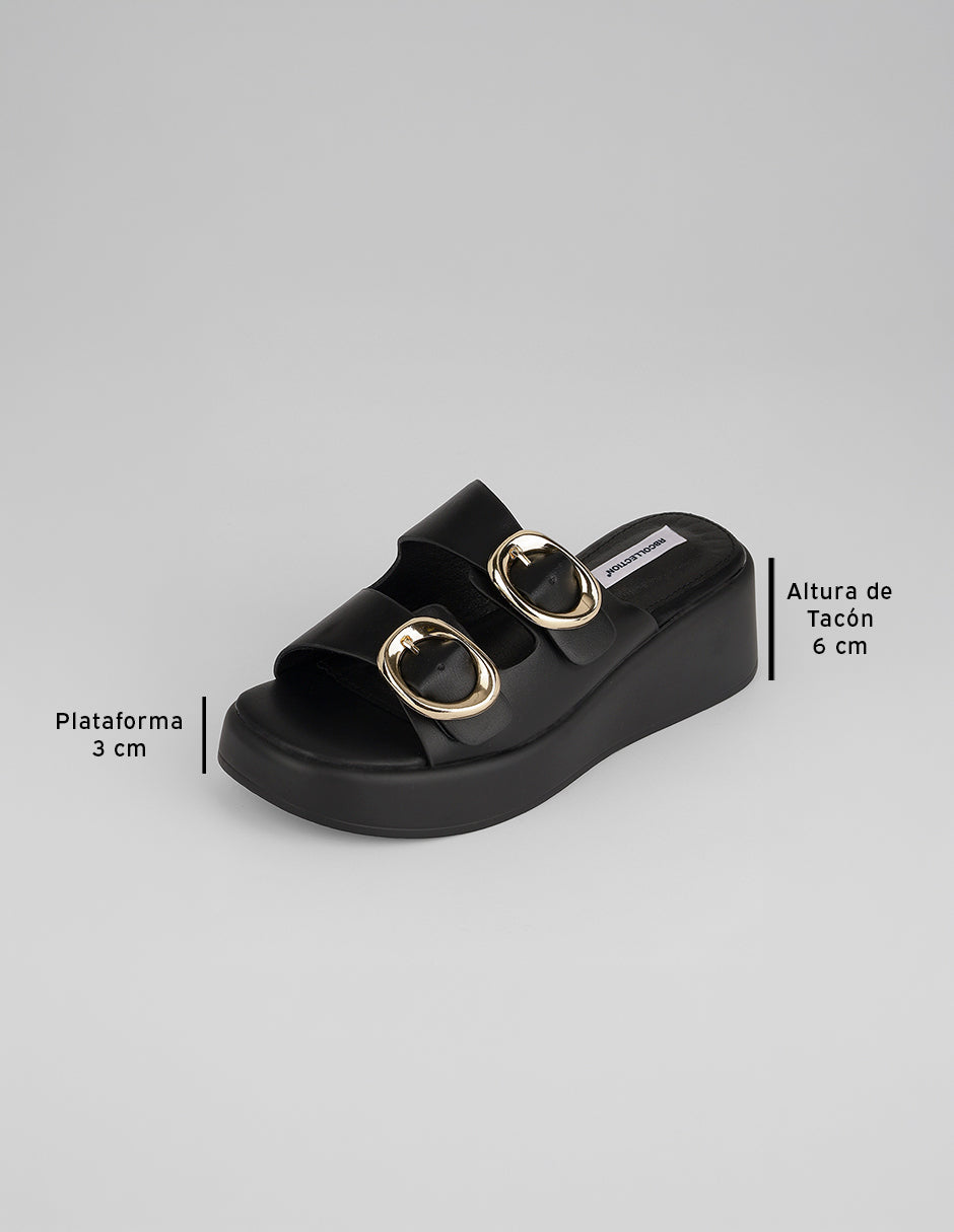 Sandalias con plataforma Yuri en Piel vegana – Negro