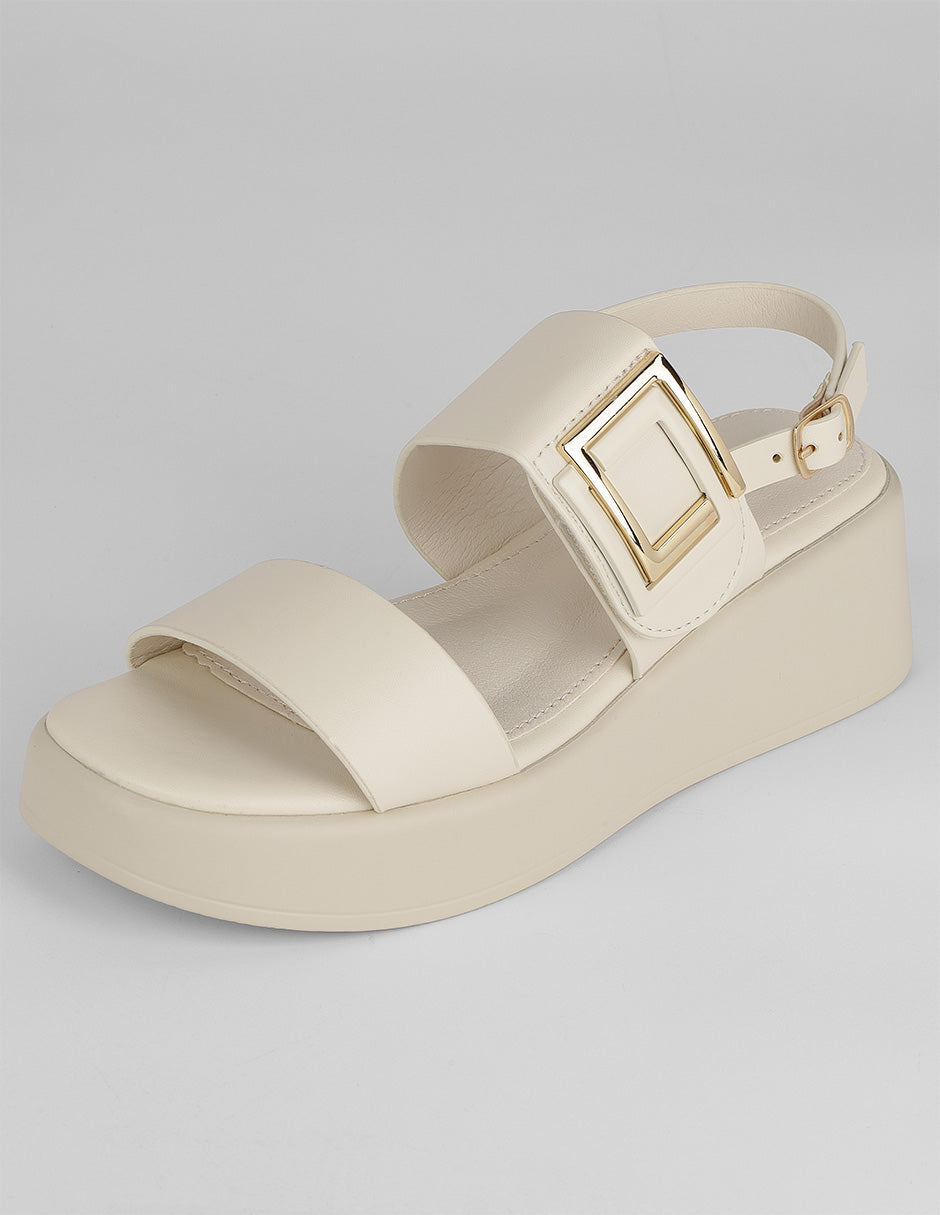 Sandalias con plataforma Brit en Piel vegana – Beige