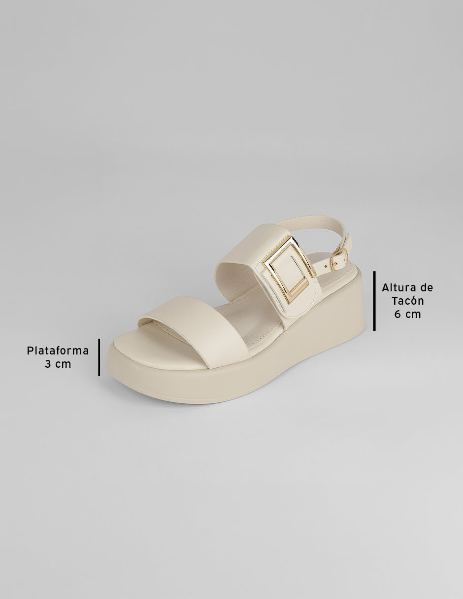Sandalias con plataforma Brit en Piel vegana – Beige