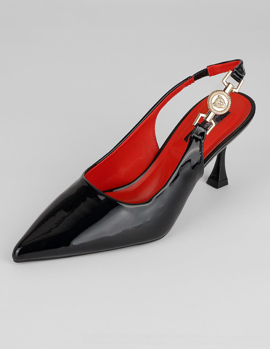 Zapatillas Slingback en Charol – Negro