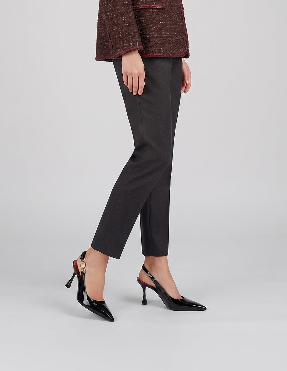 Zapatillas Slingback en Charol – Negro