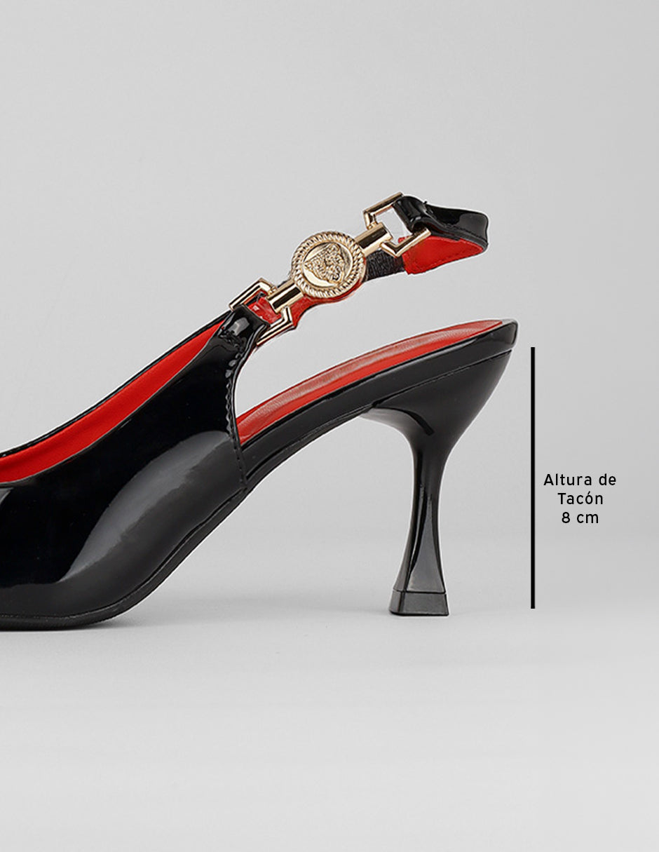 Zapatillas Slingback en Charol – Negro