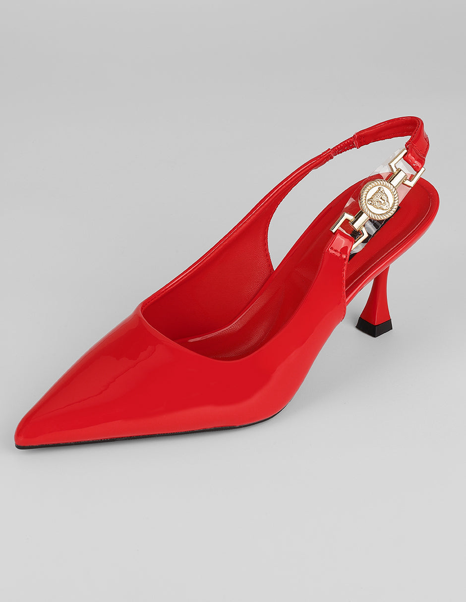Zapatillas Slingback en Charol – Rojo