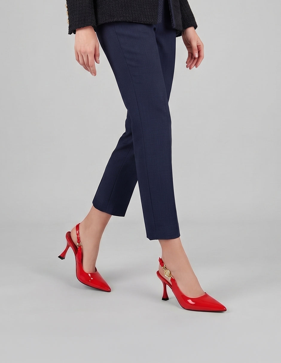 Zapatillas Slingback en Charol – Rojo