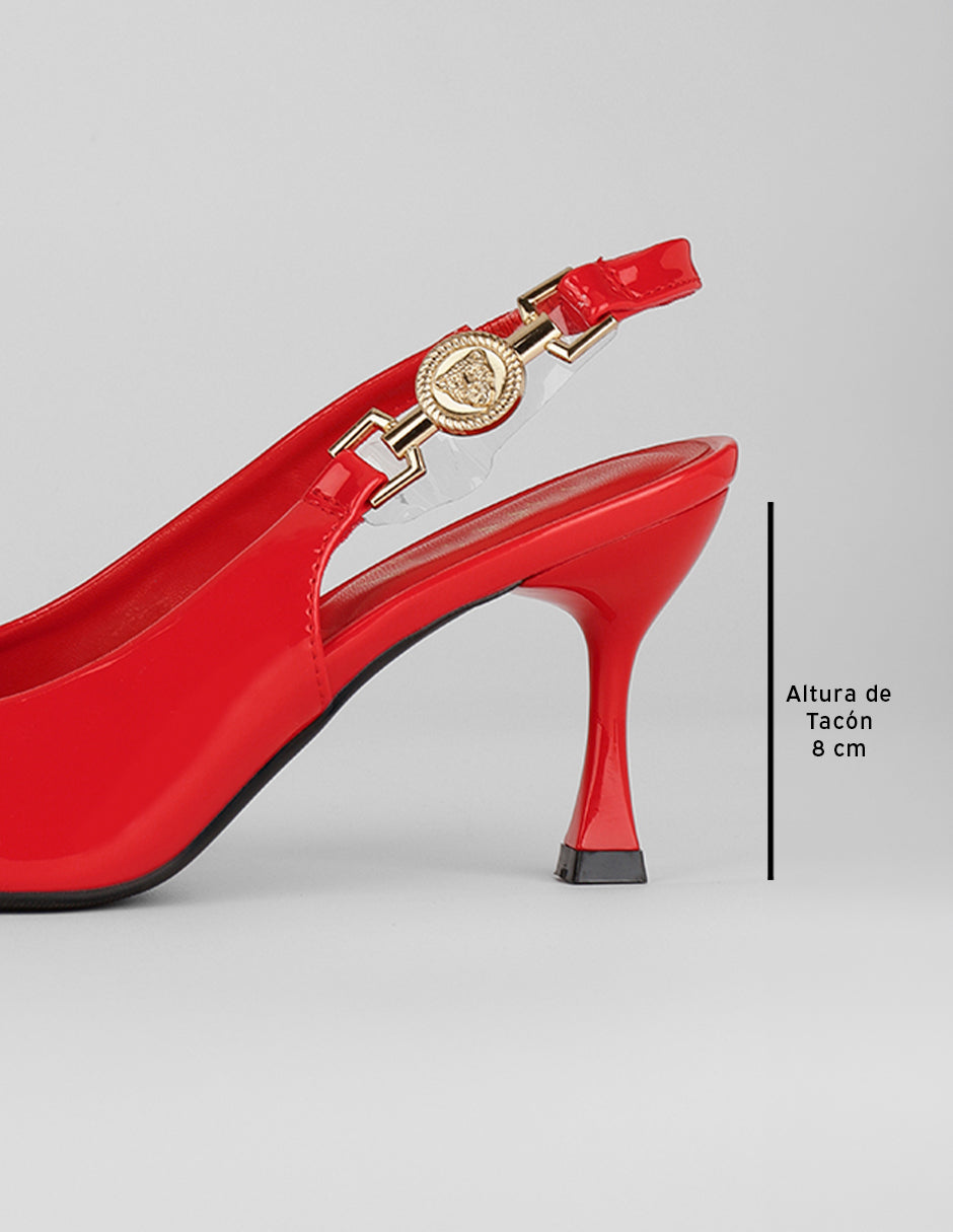 Zapatillas Slingback en Charol – Rojo