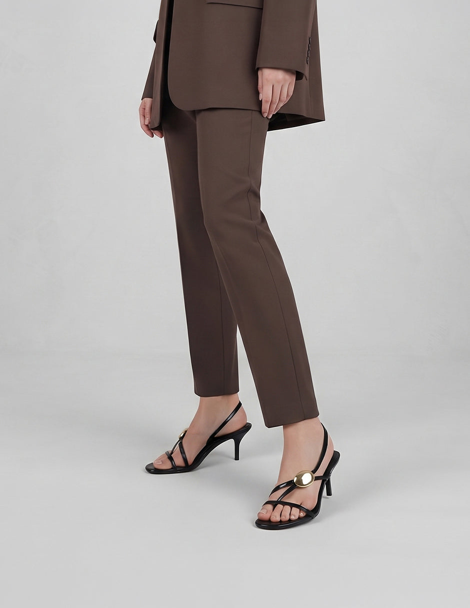 Sandalia con tacón Ave en Piel vegana – Negro