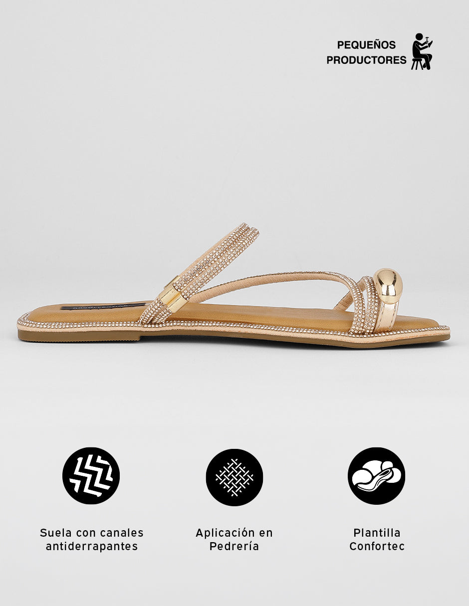 Sandalias de piso Glowm en Sintético – Dorado