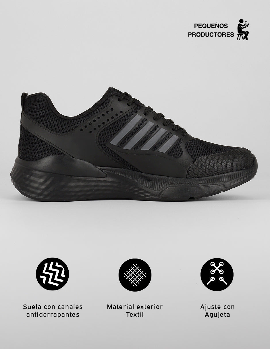 Tenis tipo deportivo Sport en Textil – Negro