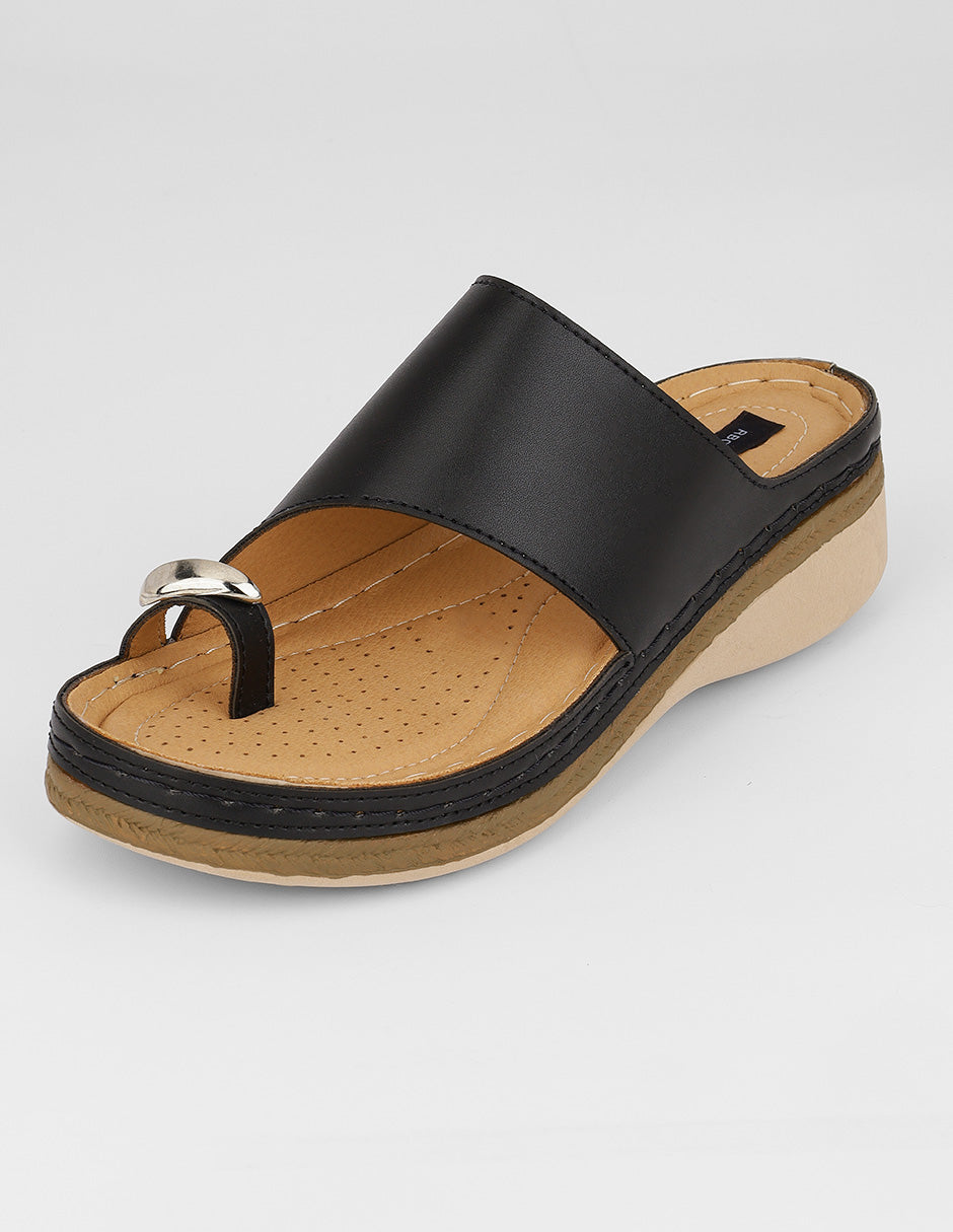 Sandalias con plataforma Naia en Piel vegana – Negro