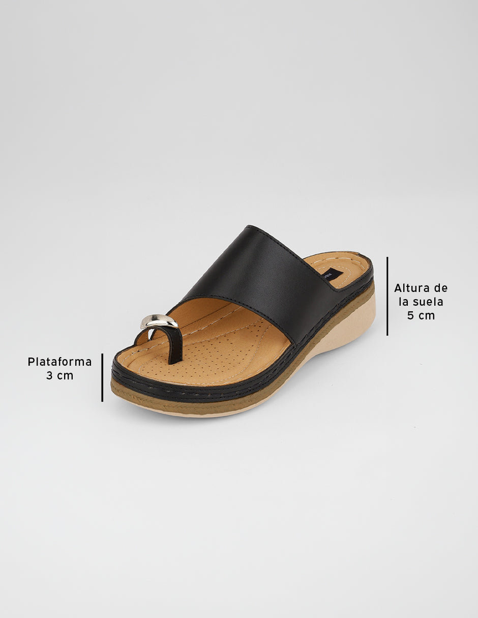 Sandalias con plataforma Naia en Piel vegana – Negro
