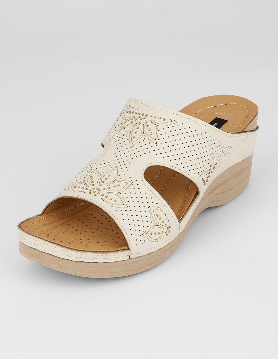 Sandalias con plataforma Naia en Piel vegana – Beige