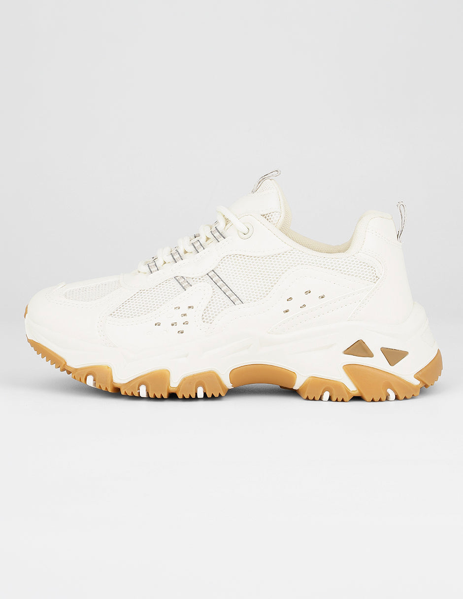 Tenis tipo deportivo Exterior Textil Color Beige Para Mujer De RBCOLLECTION
