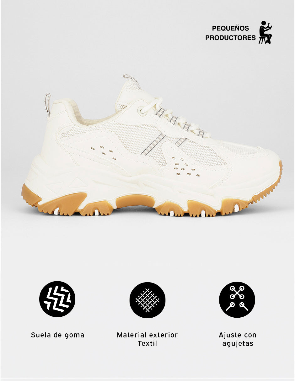 Tenis tipo deportivo  Highline en Textil – Beige