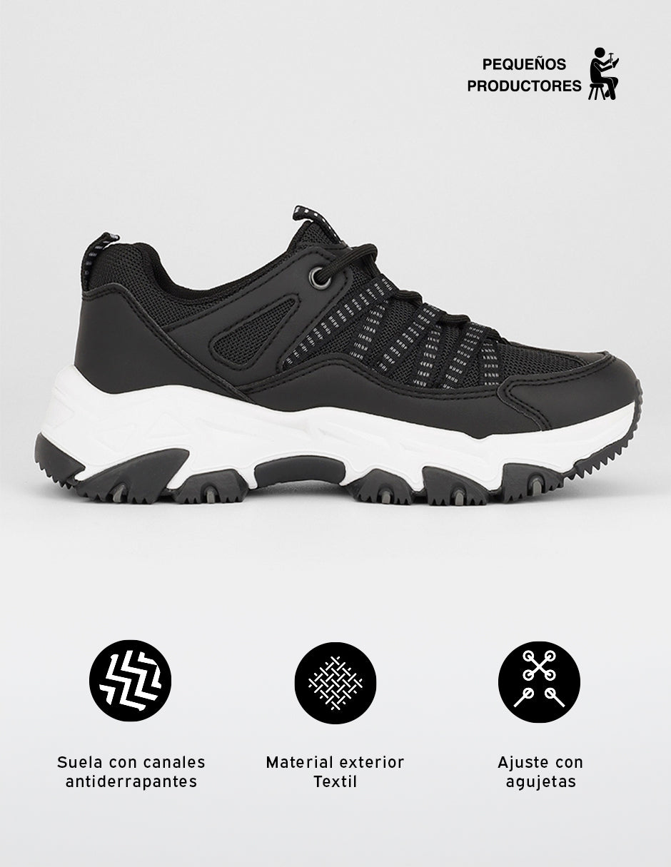 Tenis tipo deportivo  Highline en Textil – Negro