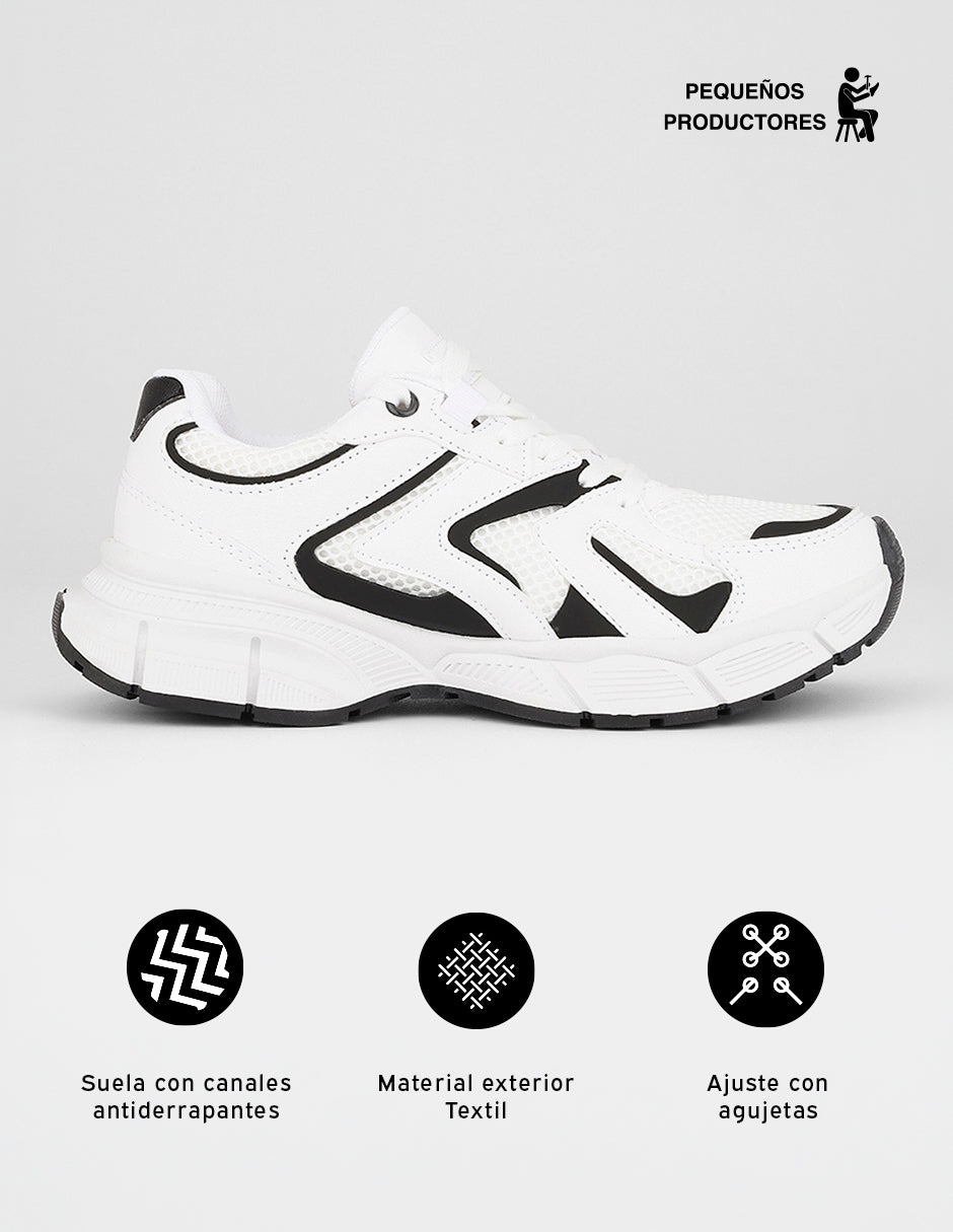 Tenis tipo deportivo  Highline en Textil – Blanco
