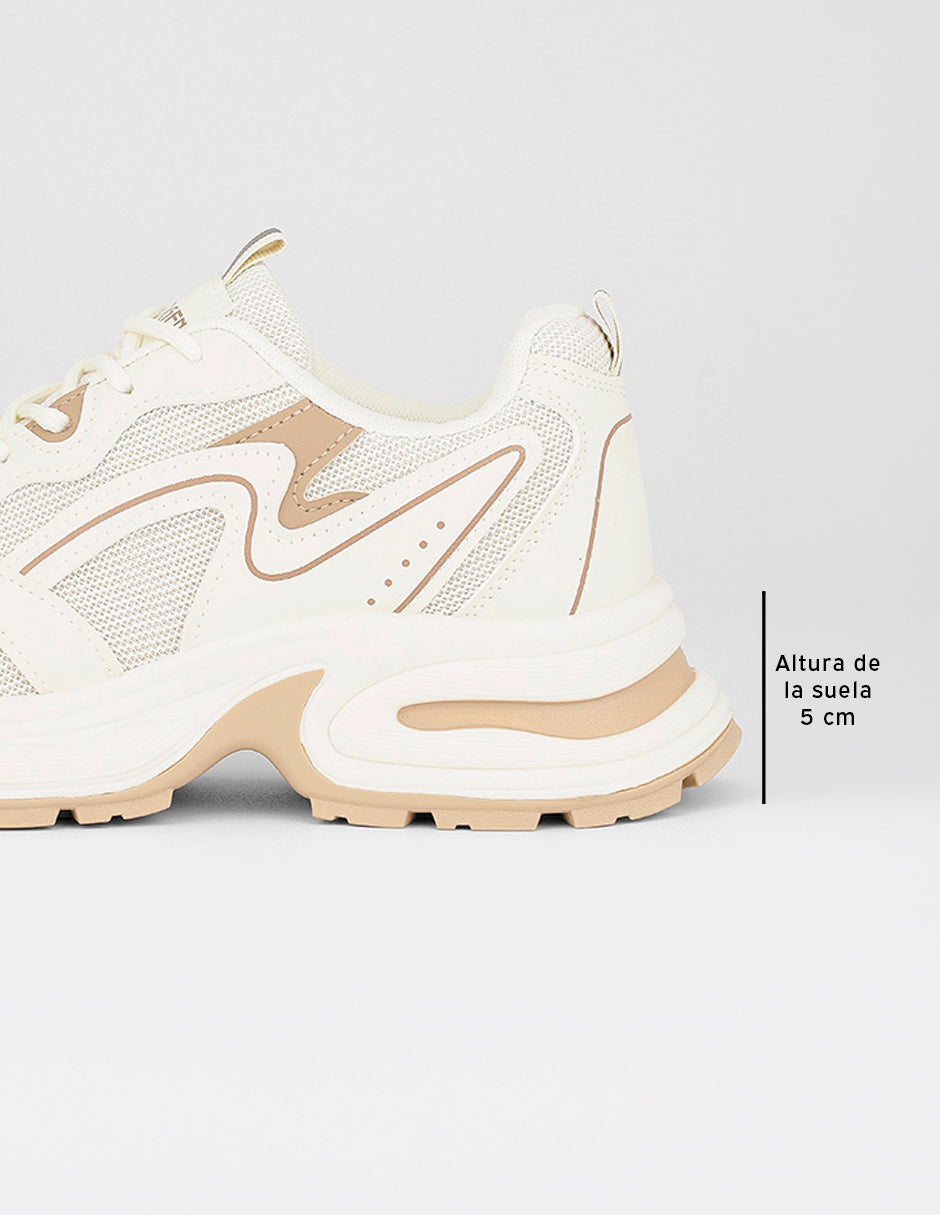 Tenis tipo deportivo  Highline en Textil – Beige