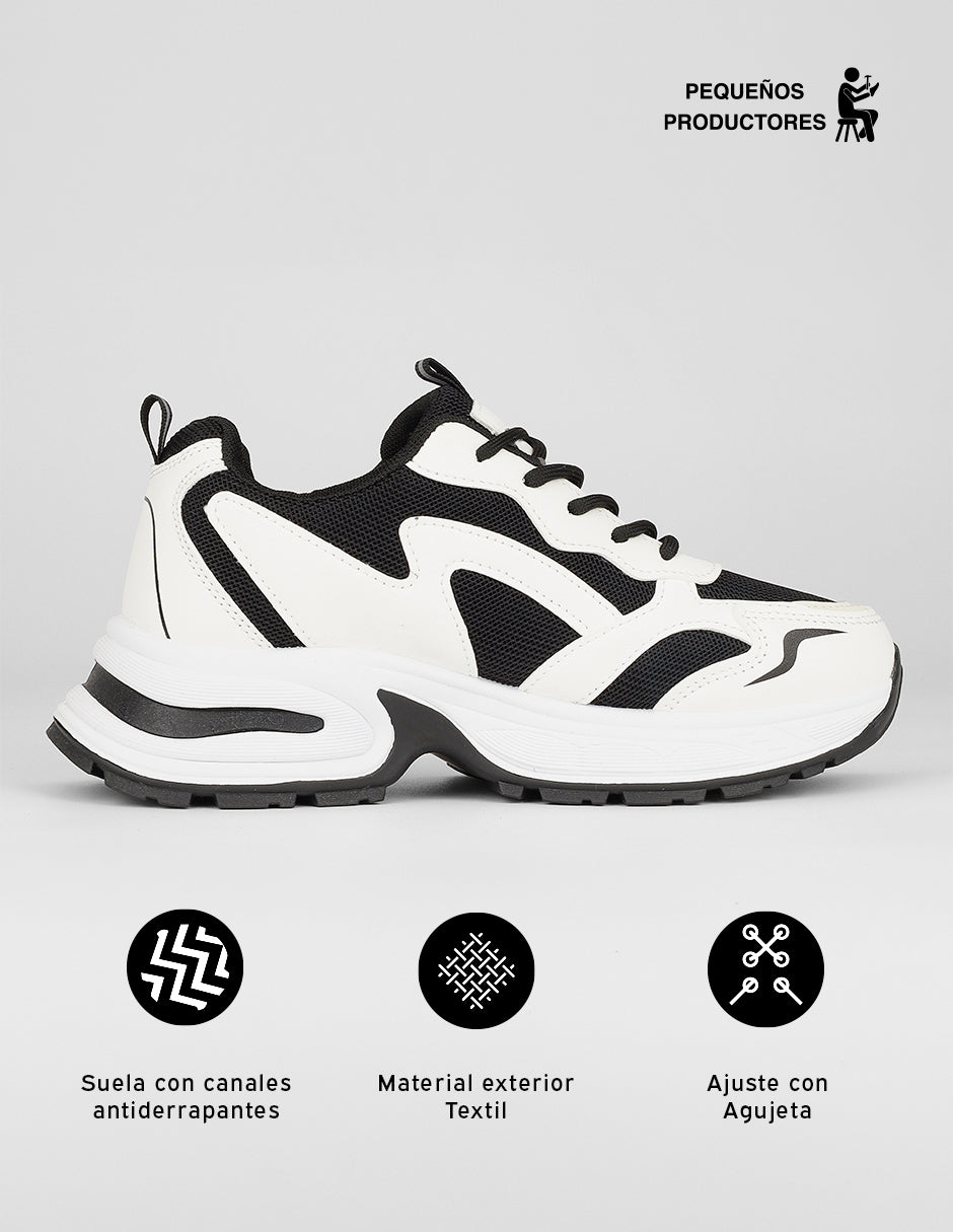 Tenis tipo deportivo HIGHLINE en Textil – Blanco