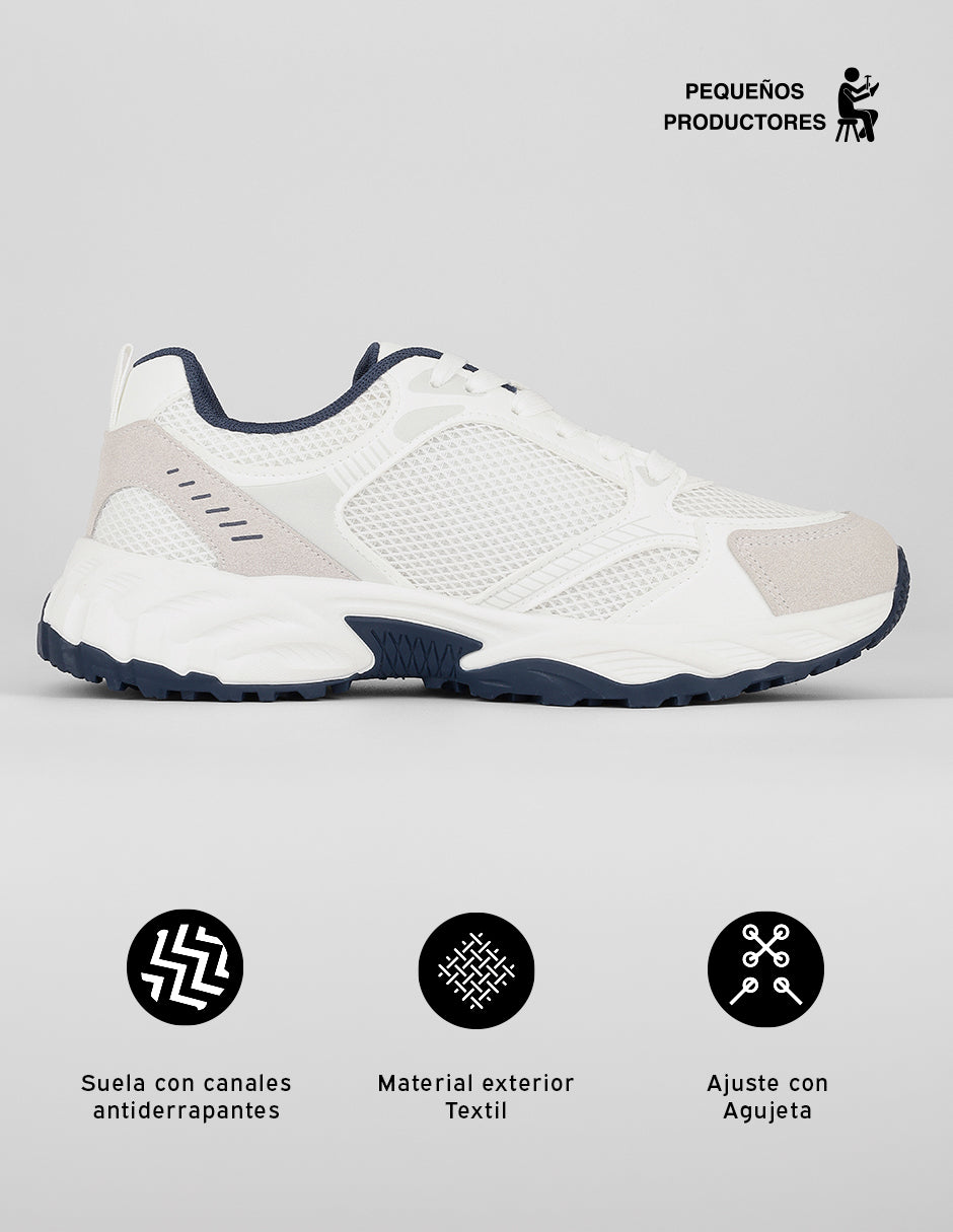 Tenis tipo deportivo Creed en Textil – Blanco