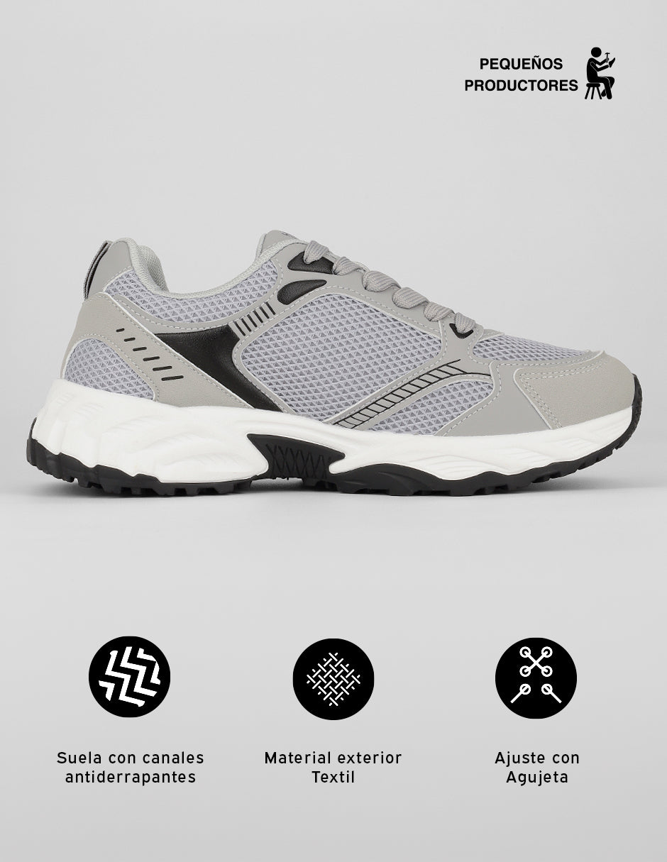 Tenis tipo deportivo Creed en Textil – Gris