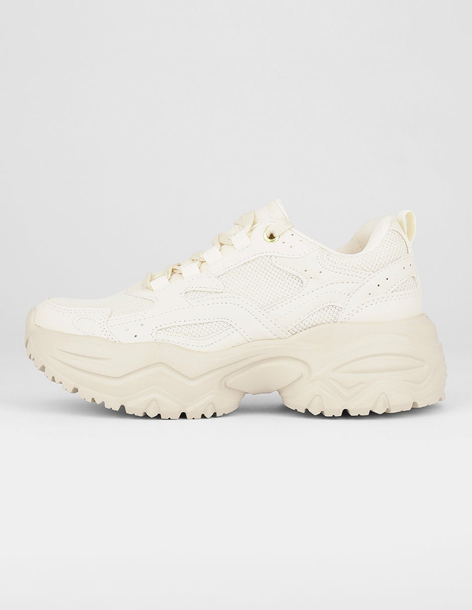 Tenis tipo deportivo Exterior Textil Color Beige Para Mujer De RBCOLLECTION