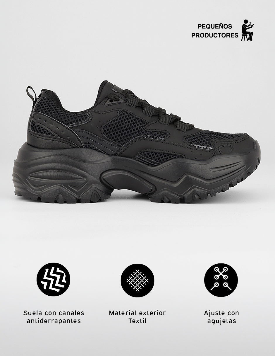 Tenis tipo deportivo  Highline en Textil – Negro