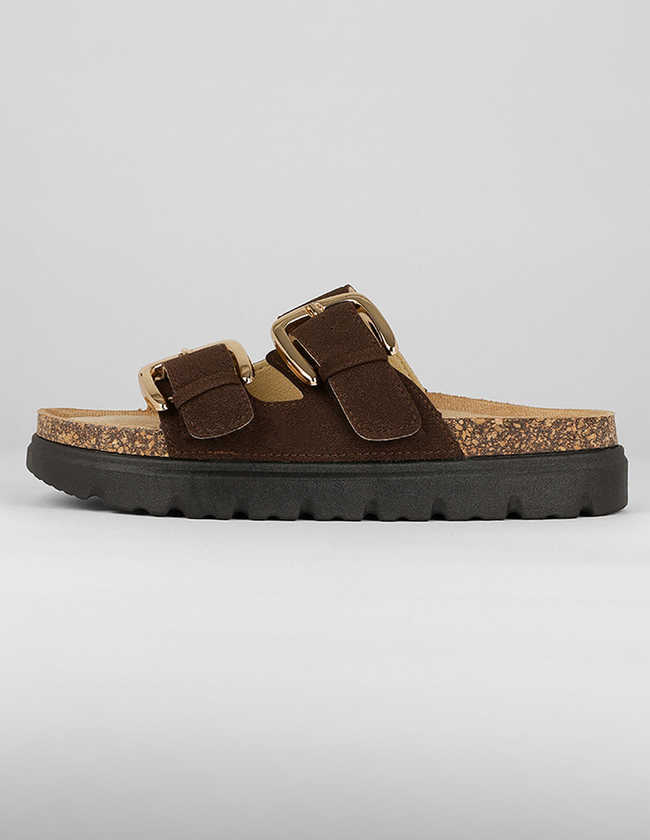 Sandalias de piso Exterior Textil Color Café Para Mujer De RBCOLLECTION