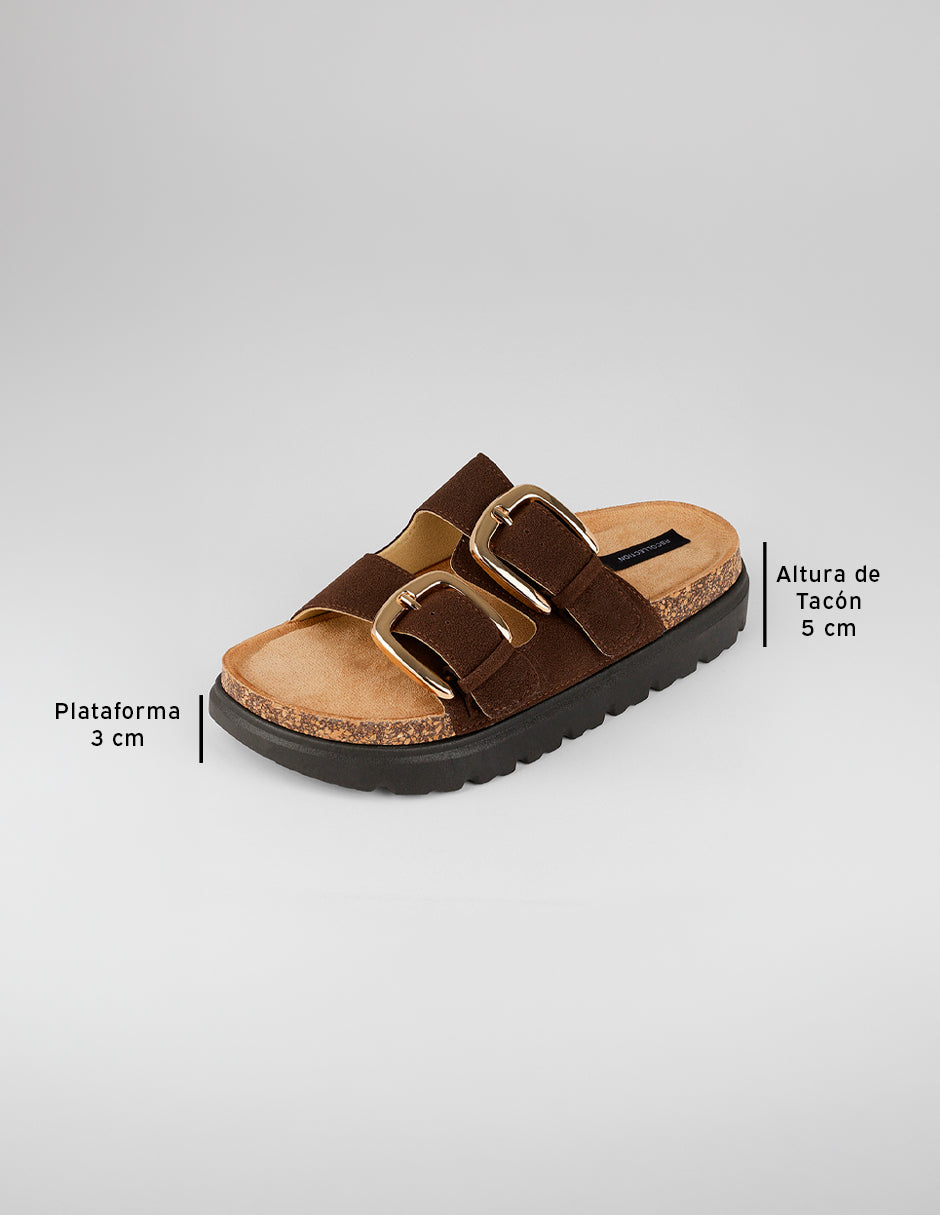 Sandalias de piso Yuri en Textil – Café