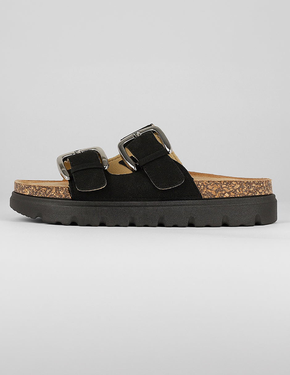 Sandalias de piso Exterior Textil Color Negro Para Mujer De RBCOLLECTION