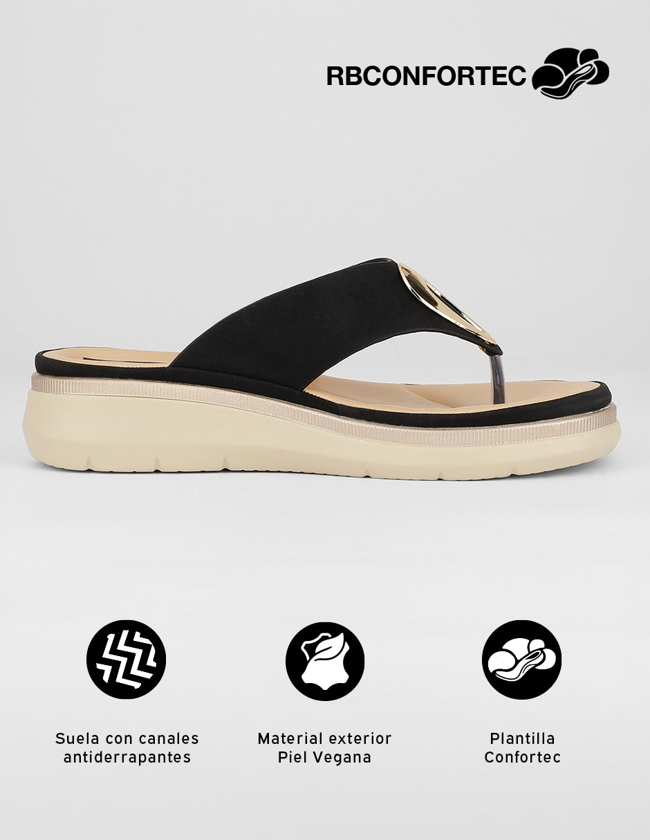 Sandalias con plataforma Naia en Piel vegana – Negro