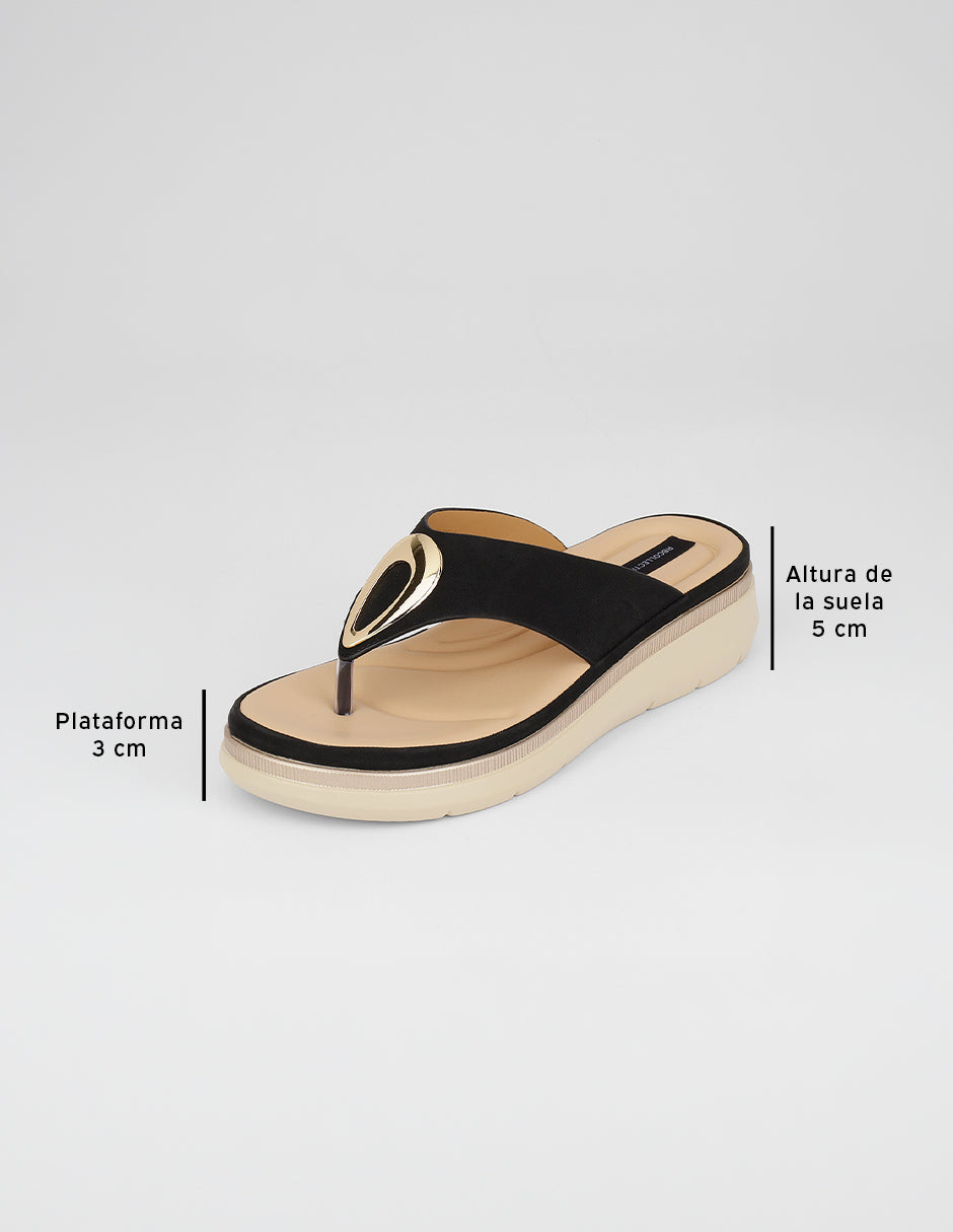 Sandalias con plataforma Naia en Piel vegana – Negro
