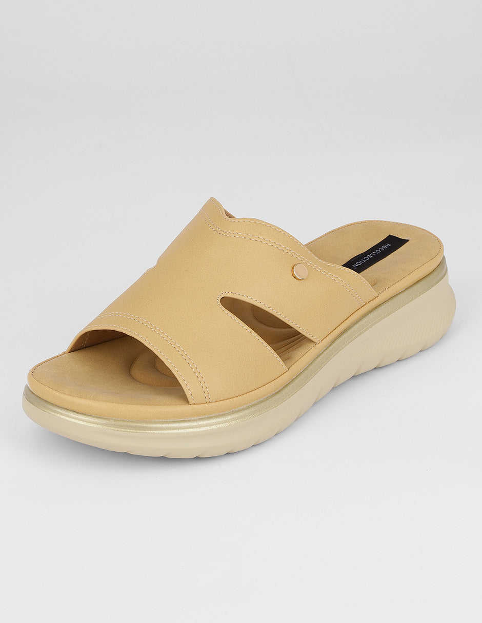 Sandalias con plataforma Naia en Piel vegana – Café