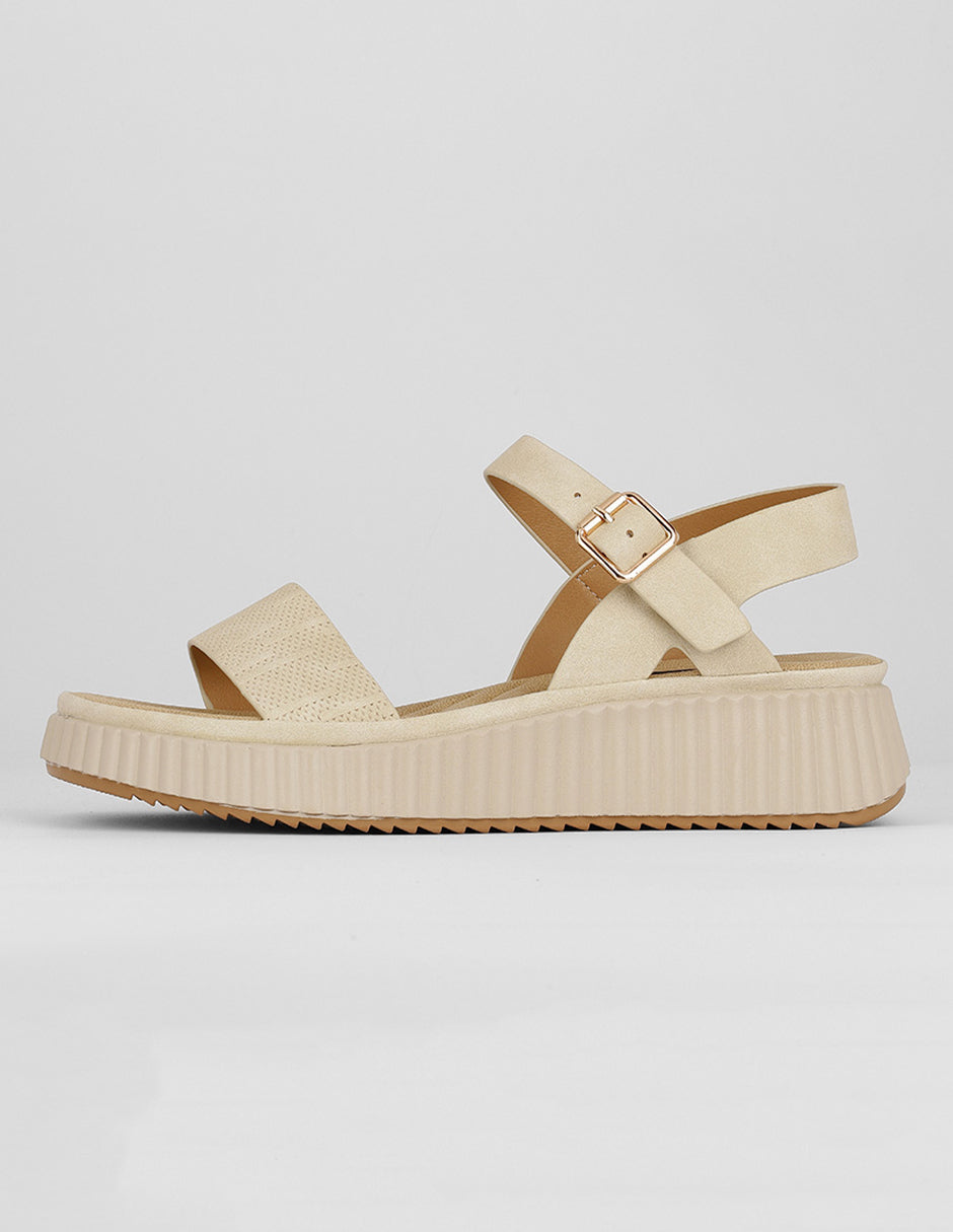 Sandalias con plataforma Exterior Sintético Color Beige Para Mujer De RBCOLLECTION