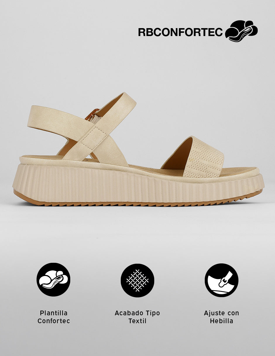 Sandalias con plataforma Naia en Sintético – Beige