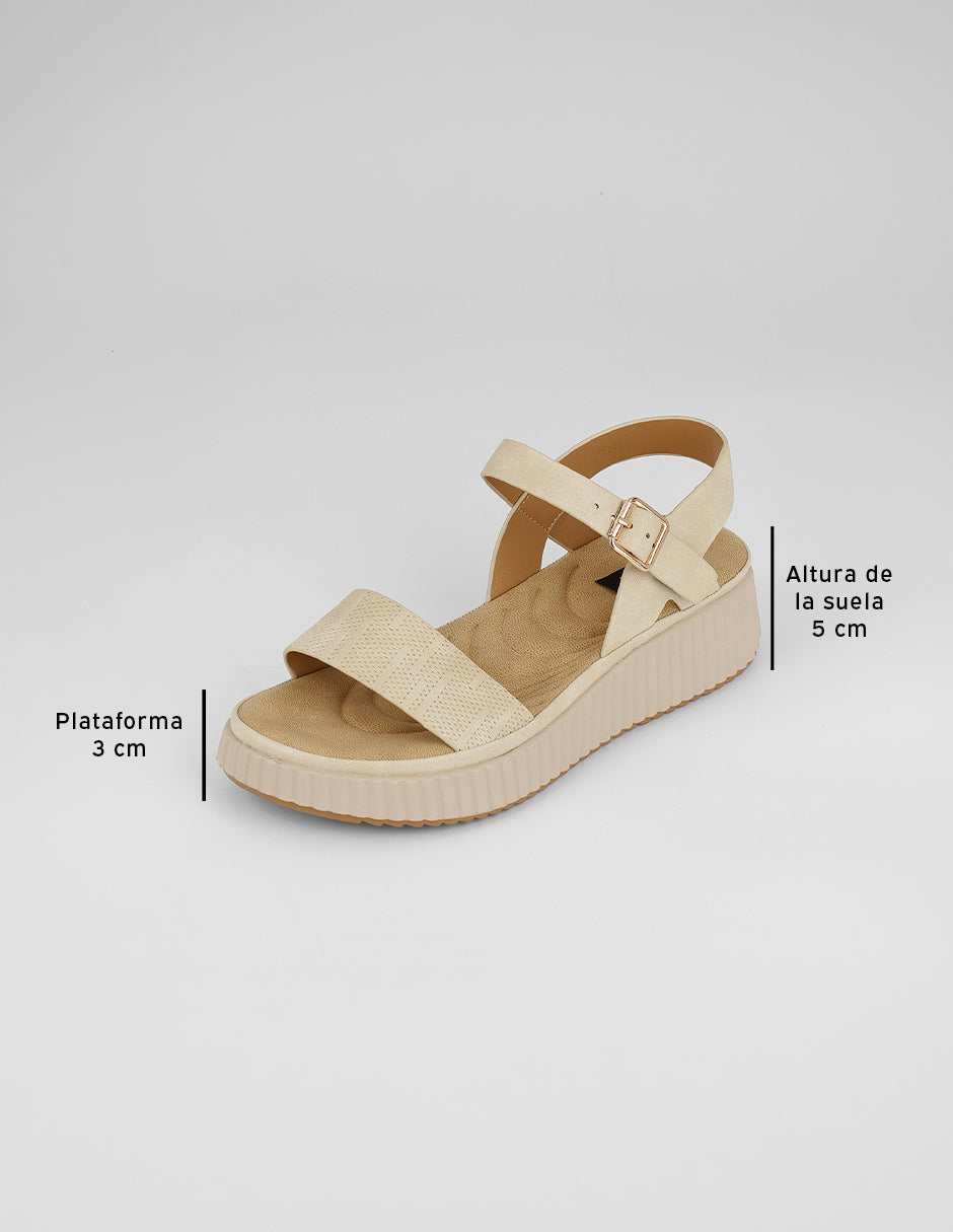 Sandalias con plataforma Naia en Sintético – Beige