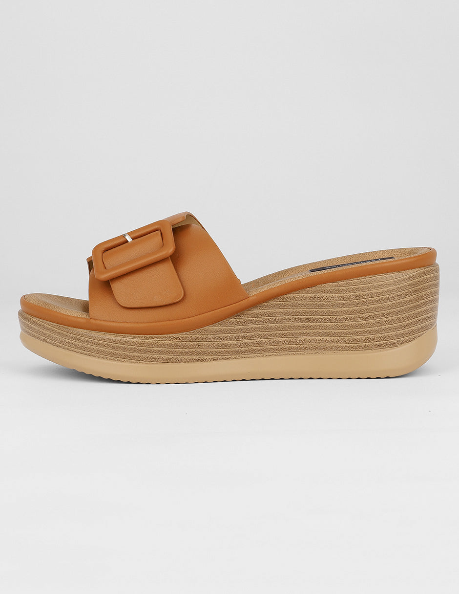 Sandalias con plataforma Exterior Sintético Color Café Para Mujer De RBCOLLECTION