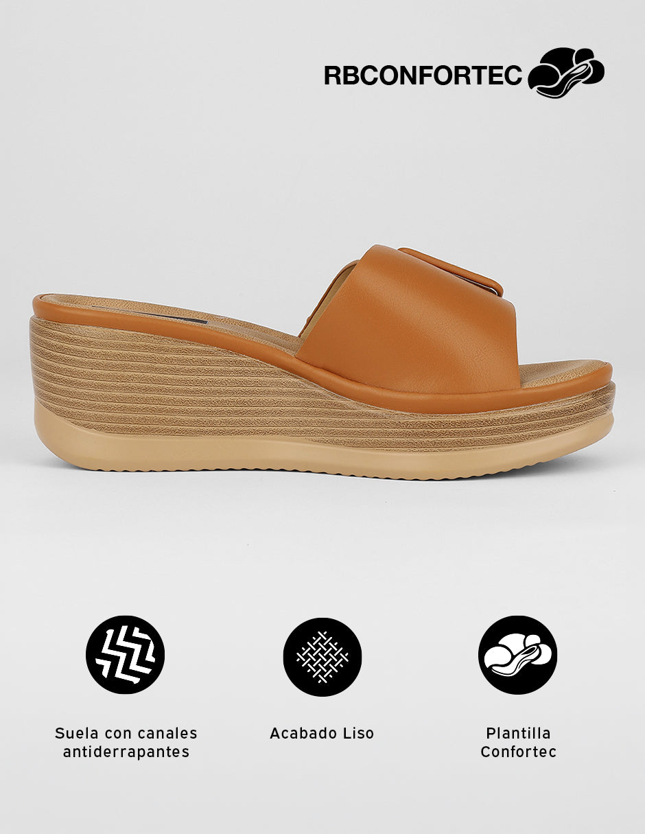 Sandalias con plataforma Naia en Sintético – Café