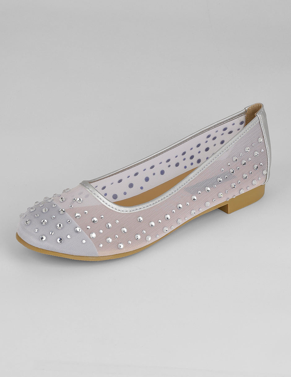 Flats clásicas Glam en Sintético – Plata