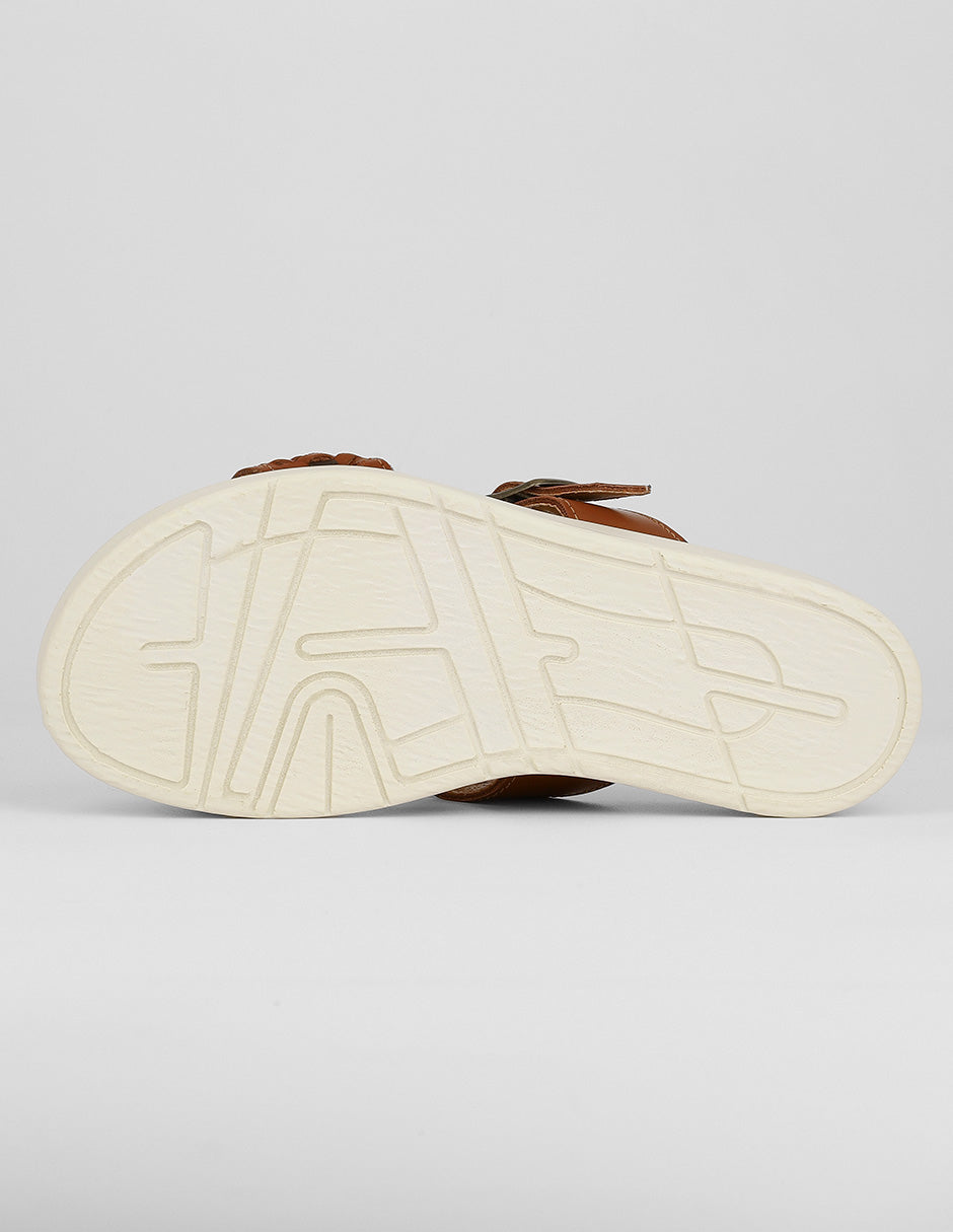 Sandalias de piso Soft en Piel vegana – Café