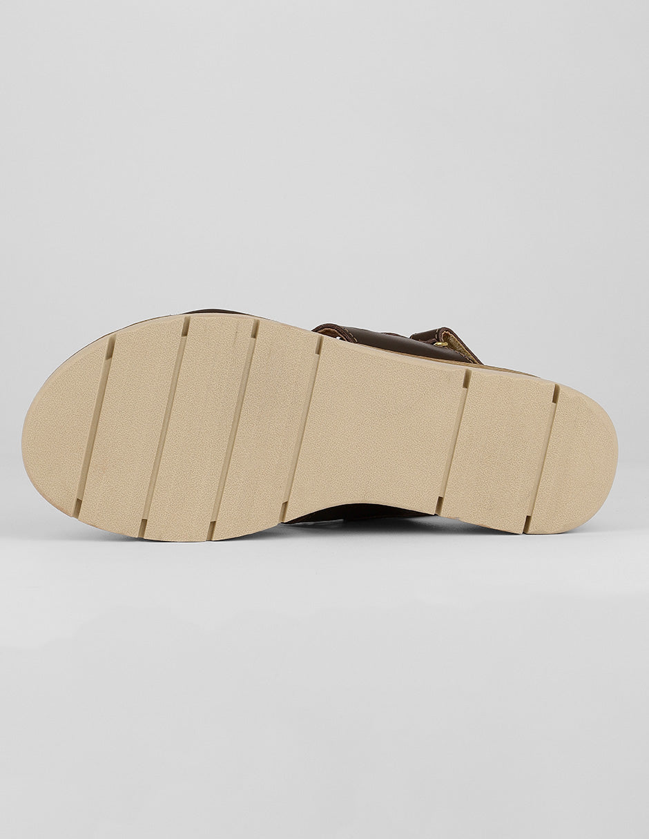 Sandalias con plataforma Naia en Piel vegana – Café