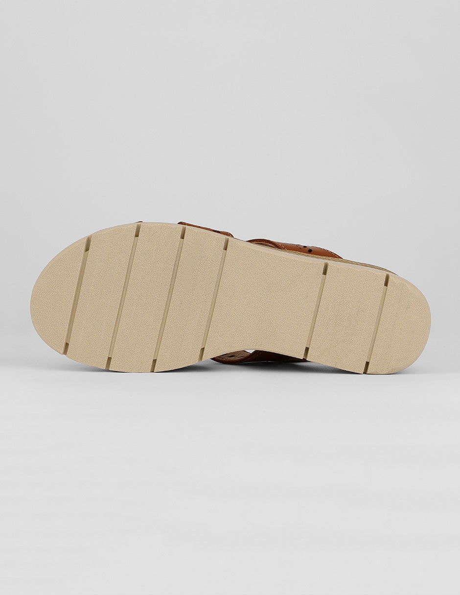Sandalias con plataforma Naia en Piel vegana – Café