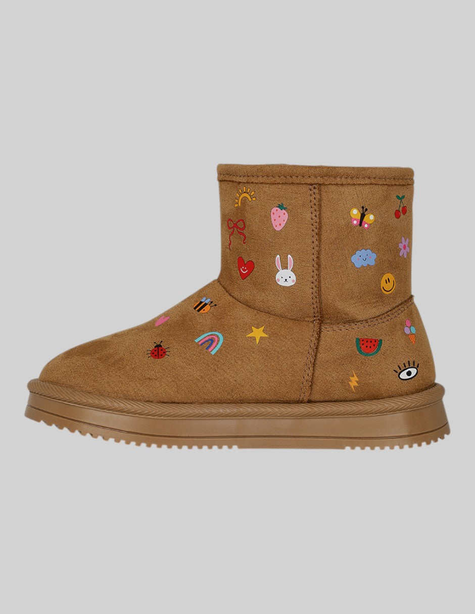 Botas Exterior Textil Color Café Para Niña De RBCOLLECTION