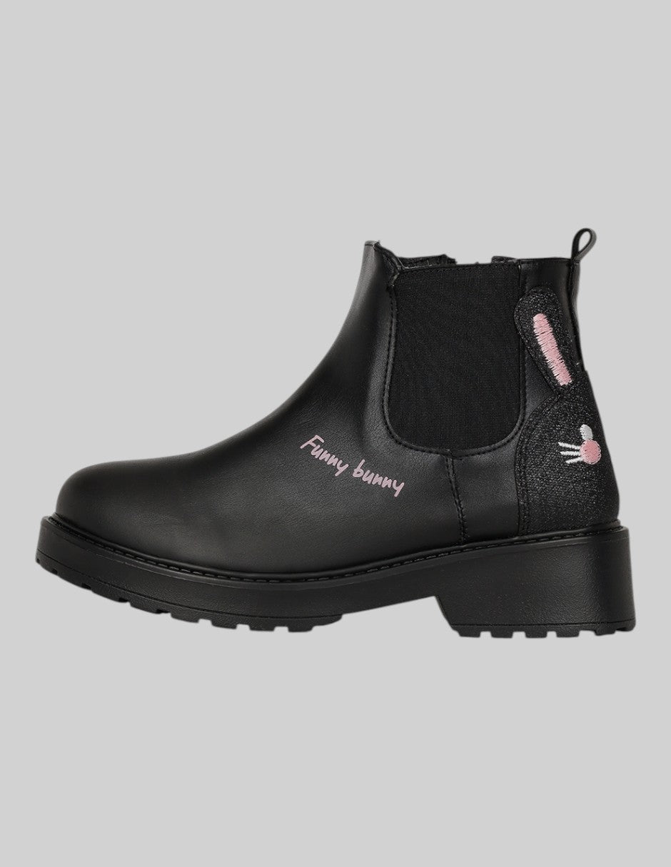 Botas Exterior Piel vegana Color Negro Para Niña De RBCOLLECTION