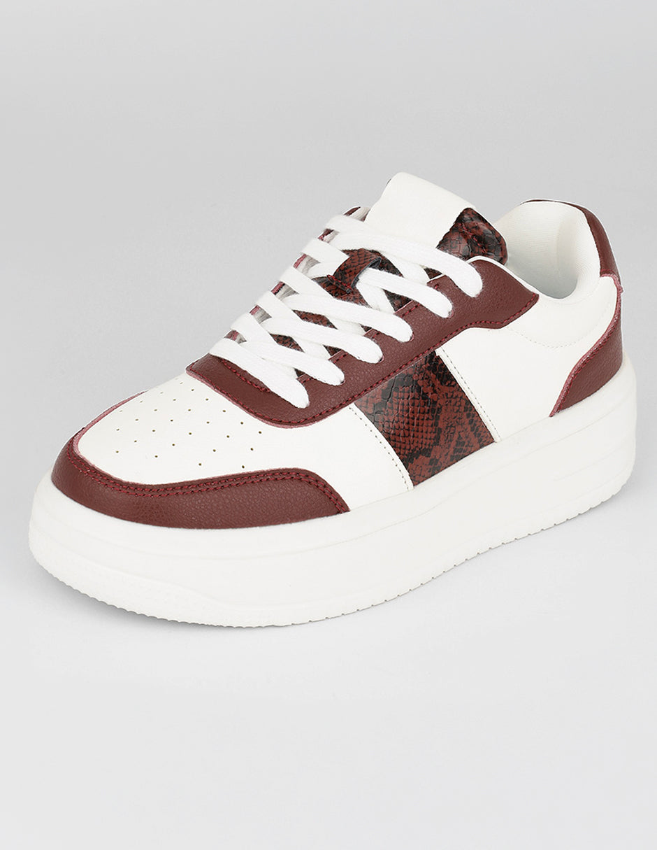 Tenis con cordones  Urban en Piel vegana – Blanco