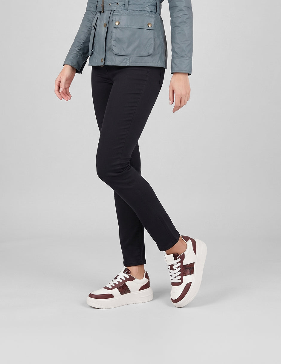 Tenis con cordones  Urban en Piel vegana – Blanco